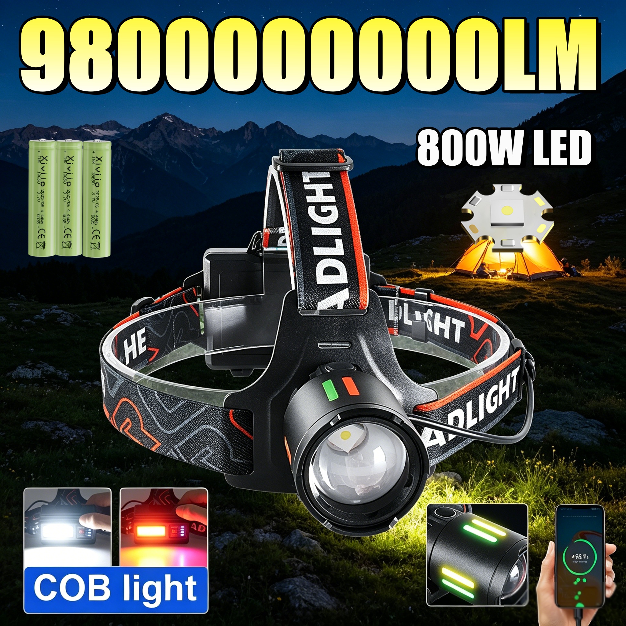 Super Bright Rechargeable Head - đánh giá và giá Headlamp Tactical Bright