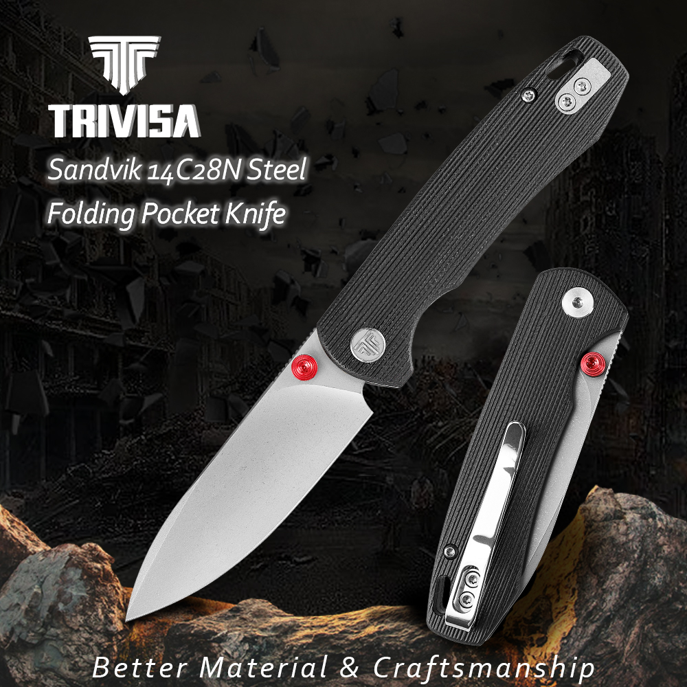TRIVISA Folding Knife for Men, - đánh giá và giá Outdoor Hunting Gifts