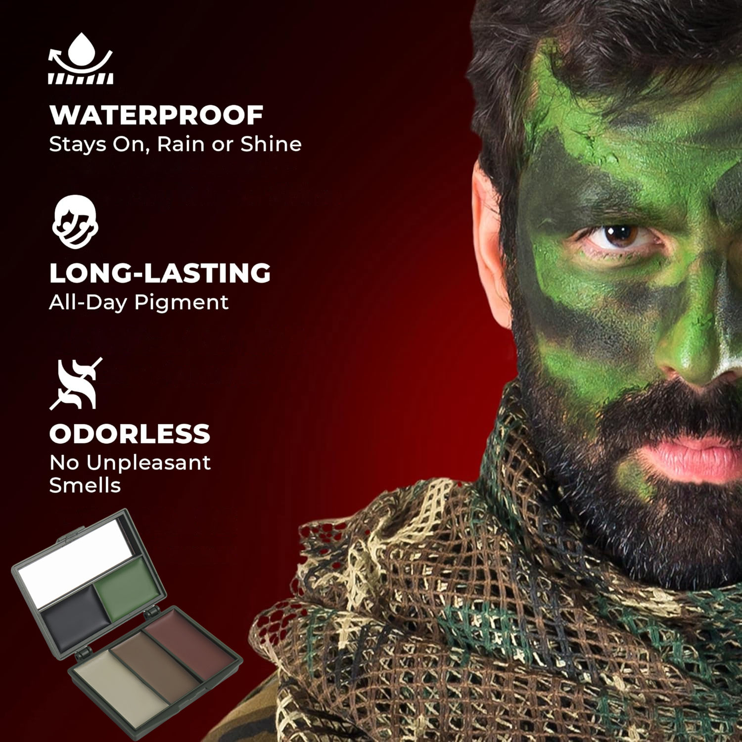 5-Color Camouflage, Face Paint - đánh giá và giá Camo Face Paint