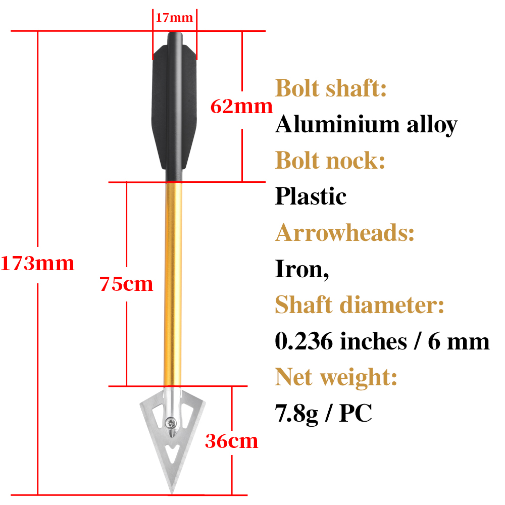 6/12pcs Short Arrow Aluminum C - đánh giá và giá Crossbow Bolt Broadhead